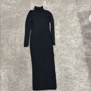 Chic Black Long Sleeve Turtleneck Dress
